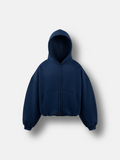 BAGGY ZIP HOODIE - BLACK