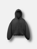 BAGGY ZIP HOODIE - BLACK