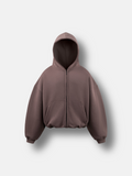 BAGGY ZIP HOODIE - BROWN